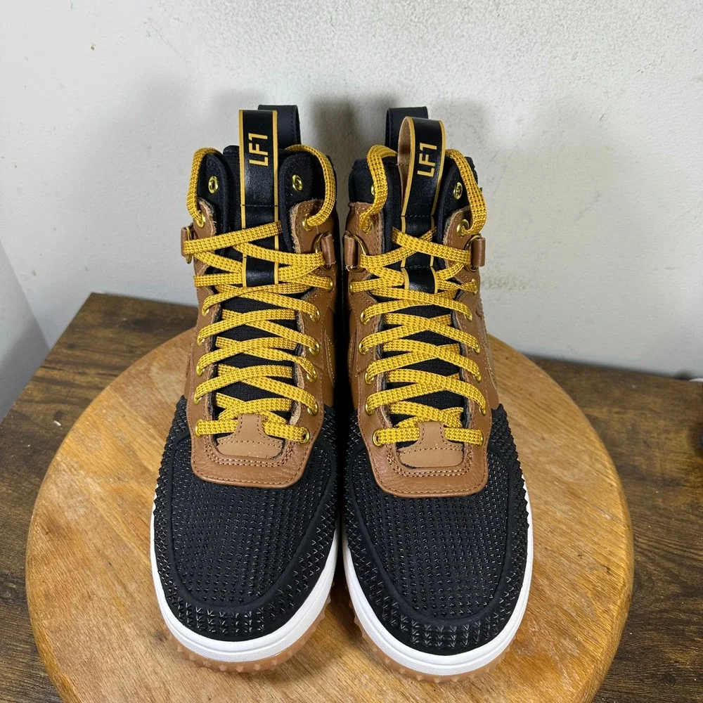 Nike Lunar Force 1 Duckboot Ale Brown Black Gold 805899-202 Mens 10